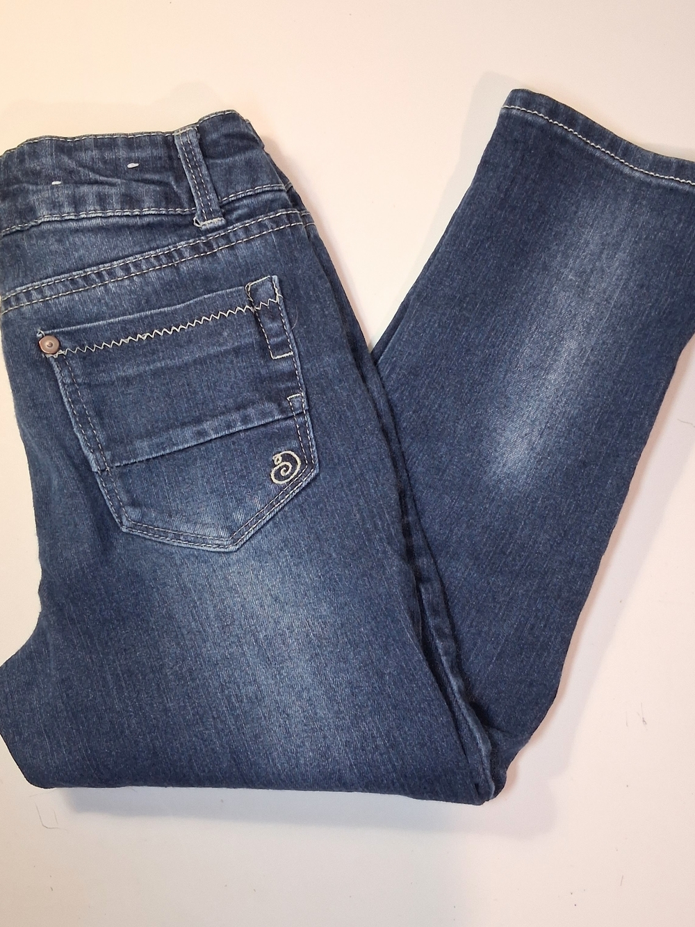 Indigo Rein Girls' Classic Dark Blue Straight Leg Crop Jeans Size 10
